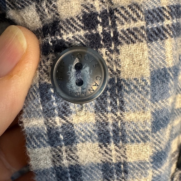 Roots Men's Flannel Long Sleeve Plaid‎ Button Up Shirt Blue Size X-Large Western - Picture 5 of 15